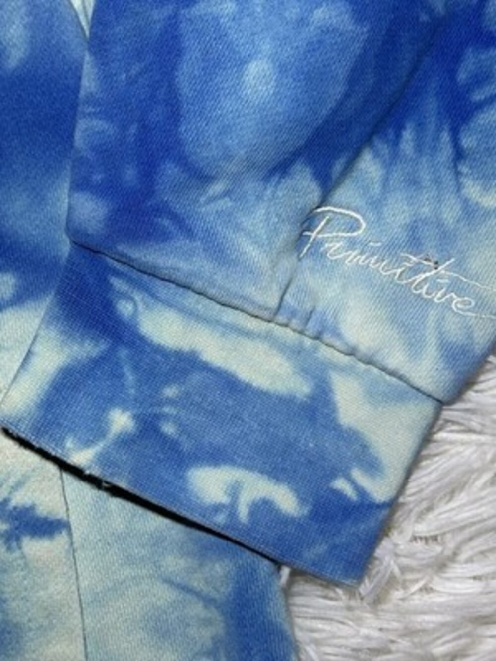Primitive Dragonball Super Hoodie Men Small Blue Tie Dye Sweatshirt Y2K Pullover - Picture 6 of 8